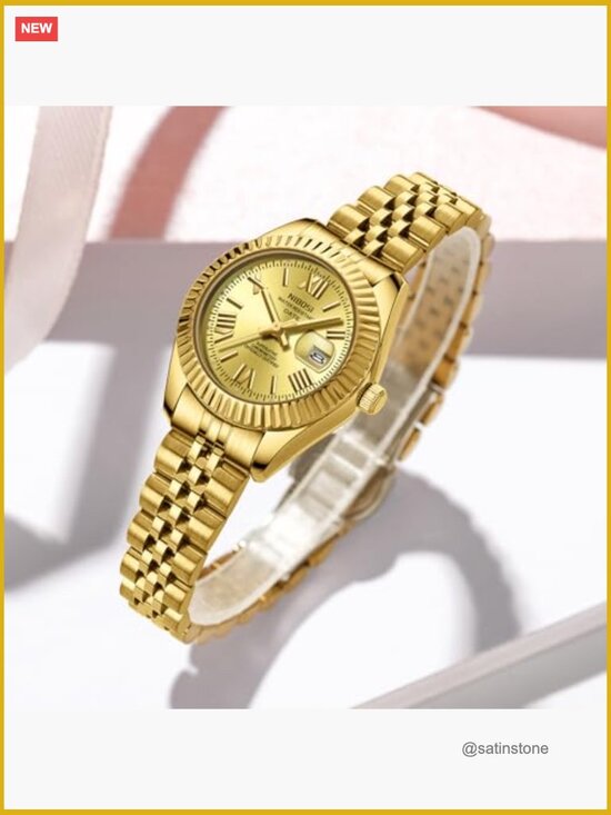 Women\'s Analog Quartz Stainless Steel Dress Watch with Date Display